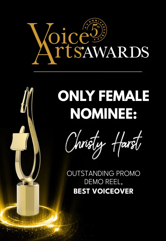 picture of christy harst's voice arts awards nomination for outstanding promo demo reel, best voiceover